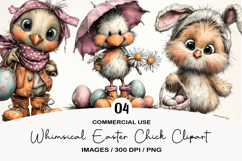 Whimsical Easter Chick Clipart Product Image 1
