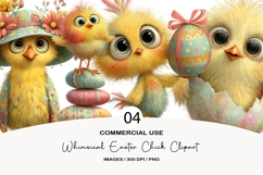 Whimsical easter chick clipart Product Image 1