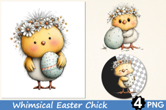 Whimsical Easter Chick Dreamer Clipart Product Image 1