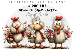 Whimsical Easter Chicken Clipart Product Image 1