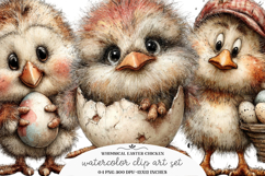 Whimsical Easter Chicken Clipart - Easter Chicken PNG Product Image 1