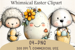Whimsical Easter Clipart Product Image 1