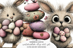 Whimsical easter animals clipart - Easter animals Png Product Image 1
