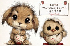 Whimsical Easter Clipart PNG Product Image 1