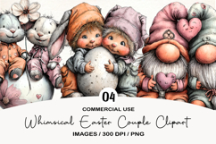 Whimsical Easter Couple Clipart Product Image 1