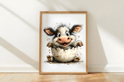Whimsical Easter Cow Clipart Product Image 2