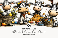 Whimsical Easter Cow Clipart Product Image 1