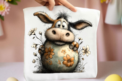Whimsical Easter Cow Clipart Product Image 2