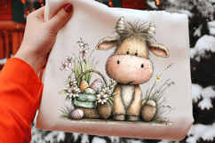 Whimsical Easter Cow Clipart Product Image 2