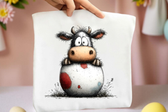 Whimsical Easter Cow Clipart Product Image 2