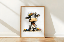 Whimsical Easter Cow Clipart Product Image 3