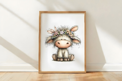 Whimsical Easter Cow Clipart Product Image 3
