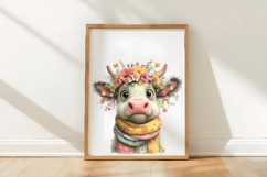Whimsical Easter Cow Clipart Product Image 3