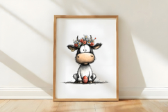 Whimsical Easter Cow Clipart Product Image 3