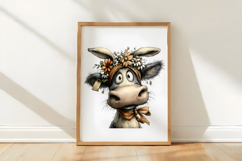 Whimsical Easter Cow Clipart Product Image 3