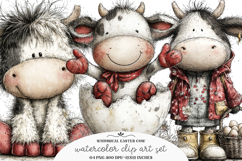 Whimsical easter cow clipart - Whimsical easter cow Png Product Image 1