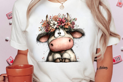 Whimsical Easter Cow PNG Clipart Product Image 2
