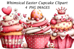Whimsical Easter Cupcake Clipart Product Image 1