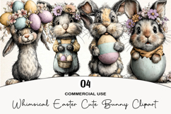 Whimsical Easter Cute Bunny Clipart Product Image 1