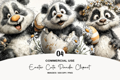 Whimsical Easter Cute Panda Clipart Product Image 1