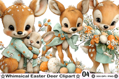 Whimsical Easter Deer Clipart Product Image 1