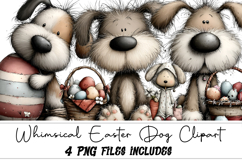 Whimsical Easter Dog Clipart Product Image 1