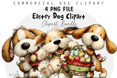 Whimsical Easter Dog Clipart PNG Product Image 1