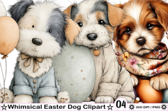 Whimsical Easter Dog Clipart Product Image 1