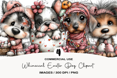 Whimsical Easter Dog Clipart Product Image 1