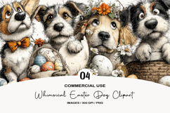 Whimsical Easter Dog Clipart Product Image 1