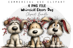 Whimsical Easter Dog Clipart, Easter Sublimation PNG Product Image 1