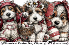 Whimsical Easter Dog Clipart Product Image 1