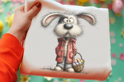 Whimsical Easter Dog Clipart, Easter Sublimation PNG Product Image 2