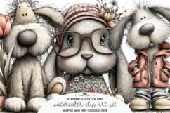 Whimsical easter dog clipart - Easter dog Png Product Image 1