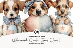 Whimsical Easter Dog Clipart PNG Product Image 1