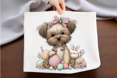 Whimsical Easter Dog Playing Clipart, Easter Sublimation PNG Product Image 2