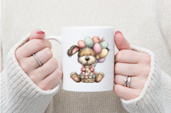 Whimsical Easter Dog Playing Clipart, Easter Sublimation PNG Product Image 4