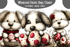 Whimsical Easter Dogs Clipart Product Image 1