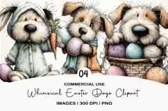 Whimsical Easter Dogs Clipart Product Image 1