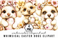 Whimsical Easter Dogs Clipart Product Image 1