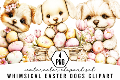 Whimsical Easter Dogs Clipart Product Image 1