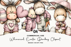 Whimsical Easter Donkey Clipart Product Image 1