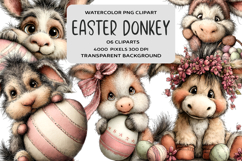 Whimsical Easter Donkey Clipart Product Image 1