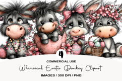 Whimsical Easter Donkey Clipart Product Image 1