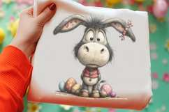 Whimsical Easter Donkey Clipart, Easter Sublimation PNG Product Image 2