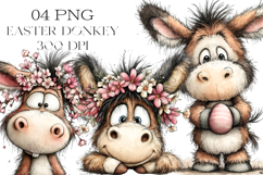 Whimsical Easter Donkey PNG Clipart Product Image 1