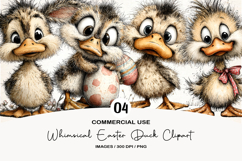 Whimsical Easter Duck Clipart Product Image 1