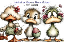 Whimsical Easter Duck Clipart Product Image 1