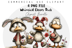 Whimsical Easter Duck Clipart Product Image 1