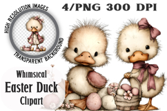 Whimsical Easter Duck Clipart Product Image 1